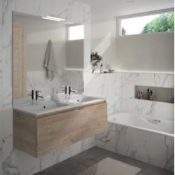 Meuble de salle de bain TEN 1 grand tiroir Chêne Sanremo