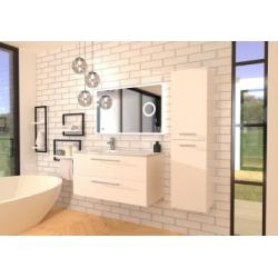 Meuble de salle de bain NEPTUNE Blanc 100D - Miroir LITE