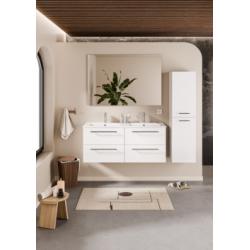 Meuble double vasque NEPTUNE 120cm Blanc - Différents miroirs