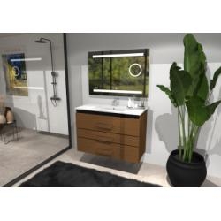 Meuble PRESTIGE 3 tiroirs 80cm - Chêne Brown - SANS miroir