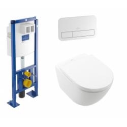 Pack Bâti autoportant ViConnect + Cuvette sans bride SUBWAY 3.0 avec plaque E200 Blanc