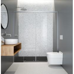  Porte de douche coulissante SALMA 325 - Argent - Transparent - 155cm