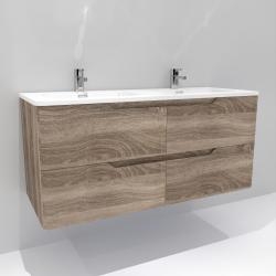 Meuble double vasque LUNA Bois foncé