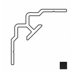 Profilé en L pour montage en angle pour panneaux muraux KINEWALL - H202cm - Noir Intense Grainé