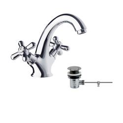Mélangeur de lavabo rétro GAUDI avec vidage tirette - 1167**