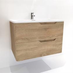 Meuble vasque LUNA Bois Clair 80 cm - SANS miroir