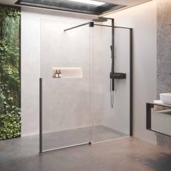 Paroi de douche coulissante H STYLE Noir - Droite - 100cm