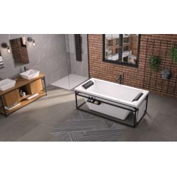 Baignoire industrielle CHARLESTON Blanc brillant - 180x80cm - Droite