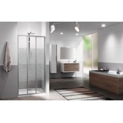 Paroi RIVIERA 3P avec 2 portes coulissantes + 1 fixe en alignement - Silver - Riviera - 70 cm