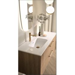 Meuble de salle de bain STRIATO Chêne Strié Miel