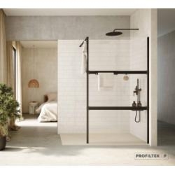 Paroi de douche TWIN TW-2003 Noir - 6 mm - 100 cm