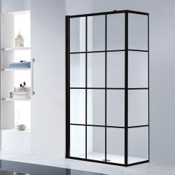 Paroi de douche LOFT BLACK 100cm + Volet pivotant