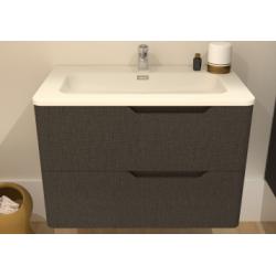 Meuble vasque LUNA Tissé Gris 80 cm - SANS miroir