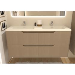 Meuble vasque LUNA Tissé Lin 120 cm - SANS miroir
