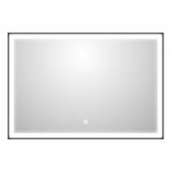 Miroir avec cadre Noir Mat QUADRO rétroéclairé LED - 120cm