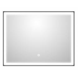 Miroir avec cadre Noir Mat QUADRO rétroéclairé LED - 80cm