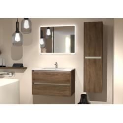 Meuble vasque JUPITER 3.0 Bois Foncé 80cm avec Miroir Reflet