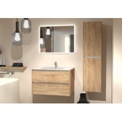Meuble vasque JUPITER 3.0 Bois Clair 80 cm - Différents miroirs