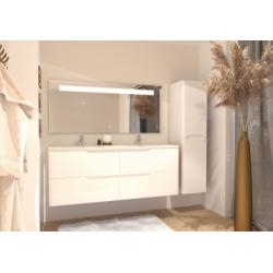 Meuble double vasque LUNA 140cm Blanc Brillant