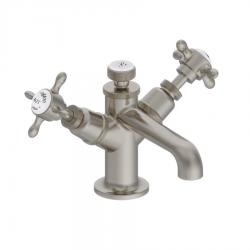 Mélangeur de lavabo rétro GUILD Nickel Brossé monotrou