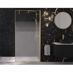 Paroi de douche SOLO DESIGN + Cosmos XL - Or Brossé - 100cm - Droite