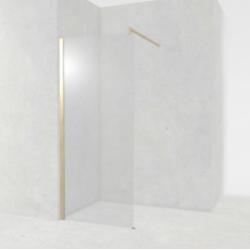 Paroi de douche Fixe KUADRA H Transparent 30cm - Profilé Or Brossé