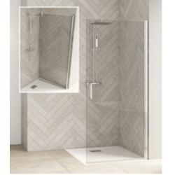 Paroi simple pivotante SOLO P Chromé - Transparent - 70cm