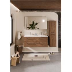 Meuble double vasque NEPTUNE Héritage Chêne 120 - Miroir Elégance