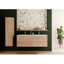 Meuble double vasque JUPITER 3.0 Bois Clair 140cm - Sans miroir