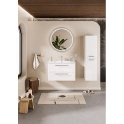 Meuble NEPTUNE Blanc Brillant 80 cm - Miroir Perle