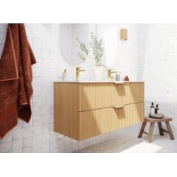 Meuble double vasque SWING Canelé Chêne Clair