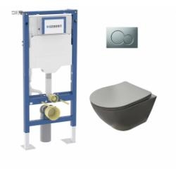 Pack Geberit UP320 + Cuvette sans bride KELOS Flush Gris Clair + Plaque Sigma