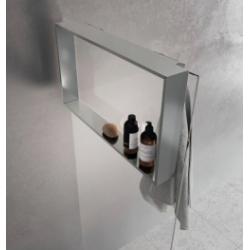 Étagère et crochet FRAME pour paroi de douche - Silver