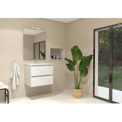Meuble simple vasque 2T 60cm Blanc brillant