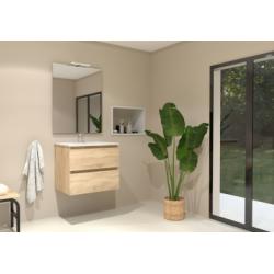 Meuble simple vasque 2T 60cm Bois Clair