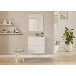 Meuble de salle de bain TIXIKIT 60 en kit - 2 tiroirs - Blanc Brillant