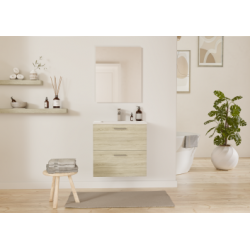 Meuble de salle de bain TIXIKIT 60 en kit - 2 tiroirs - Bois Clair