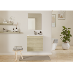 Meuble de salle de bain TIXIKIT 60 en kit - 2 portes - Bois Clair