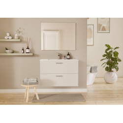 Meuble de salle de bain TIXIKIT 80 en kit - 2 tiroirs - Blanc Brillant