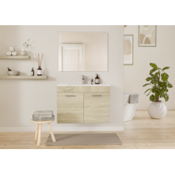 Meuble de salle de bain TIXIKIT 80 en kit - 2 portes - Bois Clair