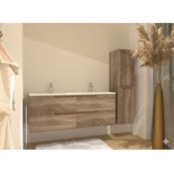 Meuble double vasque LUNA Bois Foncé 140cm sans miroir Meuble double vasque LUNA Bois Foncé 140cm sans miroir