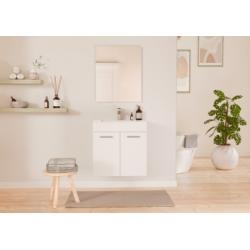 Meuble de salle de bain MINAO 60 en kit - 2 portes - Blanc Brillant