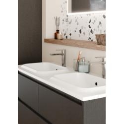 Meuble vasque JUPITER 3.0 Tissé Gris 120 cm - Plan Dune - Sans miroir