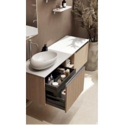 Meuble de salle de bain STRIATO 150 Chêne Strié Doré