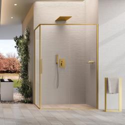 Paroi de douche d'angle coulissante RIGA 2P+F