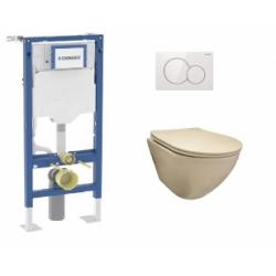 Pack Geberit UP320 + Cuvette KELOS Flush Beige Mat+ Plaque Sigma Blanche