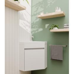 Meuble d'angle lave-mains ANGLEO Blanc brillant