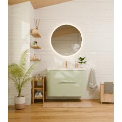 Meuble de salle de bain CURVE 80 cm – Laqué Vert d'Eau - Design Galbé