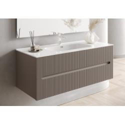 Meuble simple vasque CIRCE 120cm Sable Mat - Sans miroir