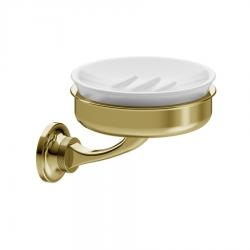 Porte-savon rétro mural GUILD Burlington - Gold - Blanc
